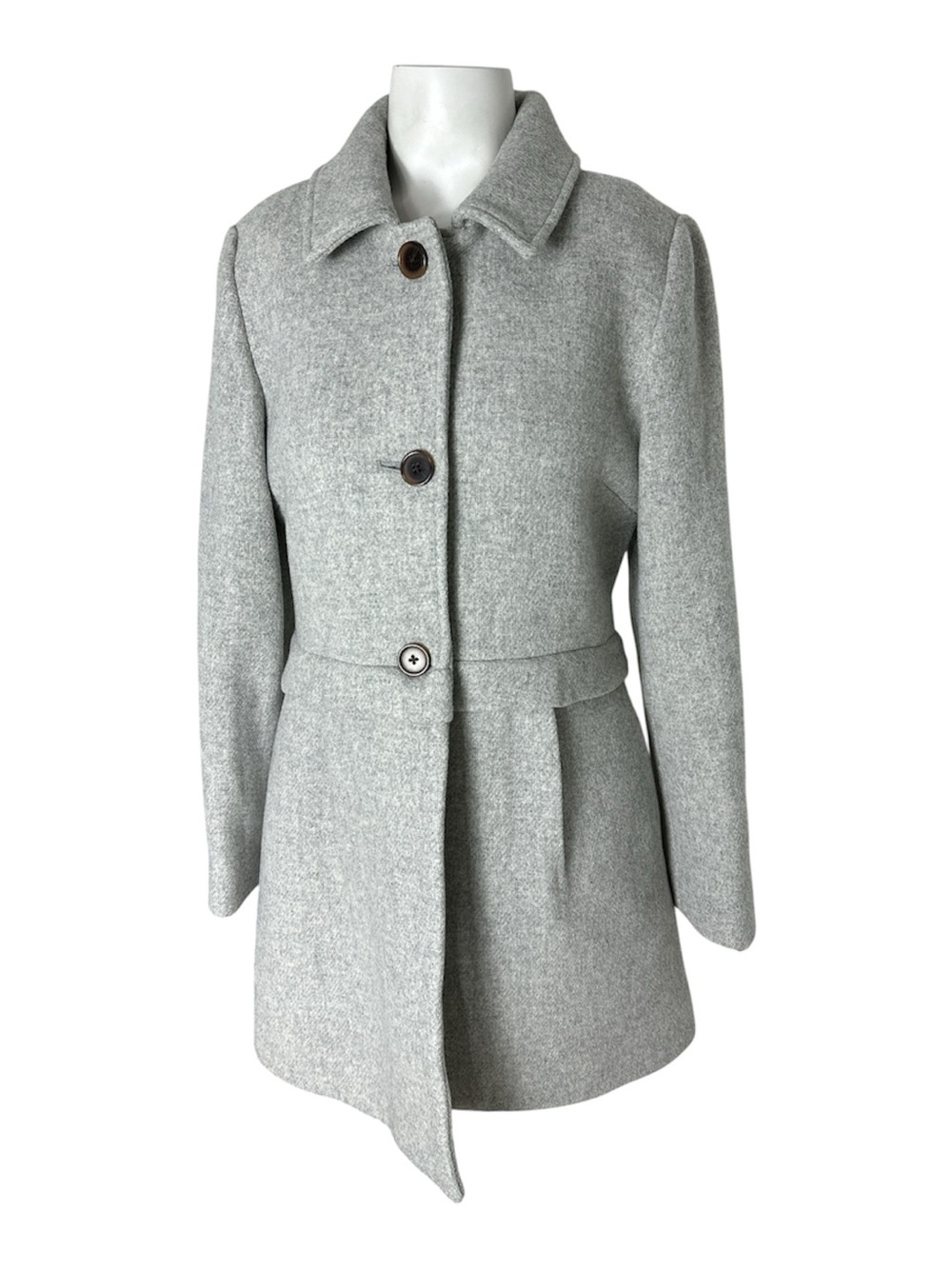 CrewCuts Girls Classic Light Gray Wool-Blend Pea Coat